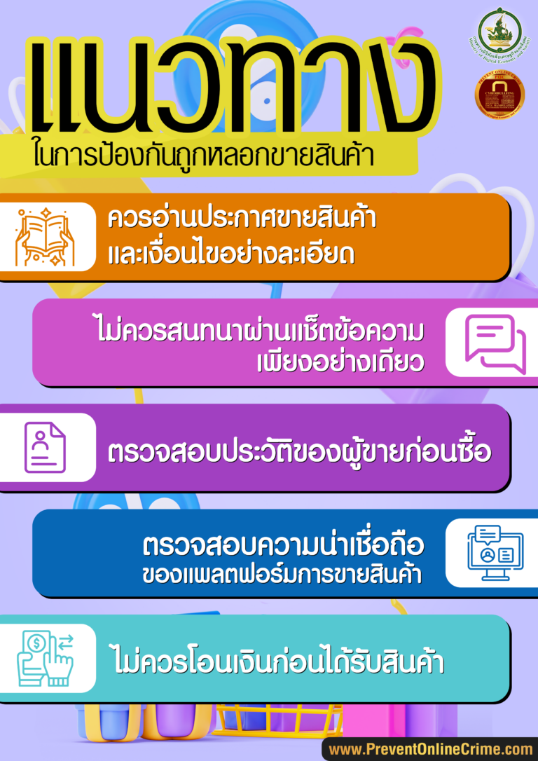 แนวทางการในการป้องกันถูกหลอกขายสินค้า