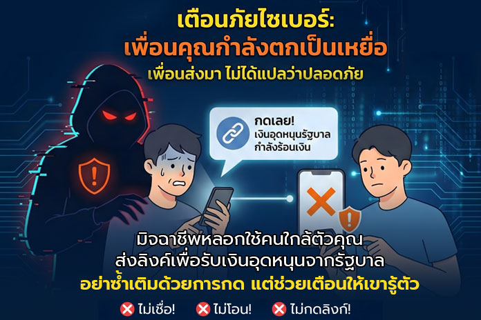เพื่อนส่งมา อย่าเพิ่งกด! เขาอาจกำลังตกเป็นเหยื่อโดยไม่รู้ตัว