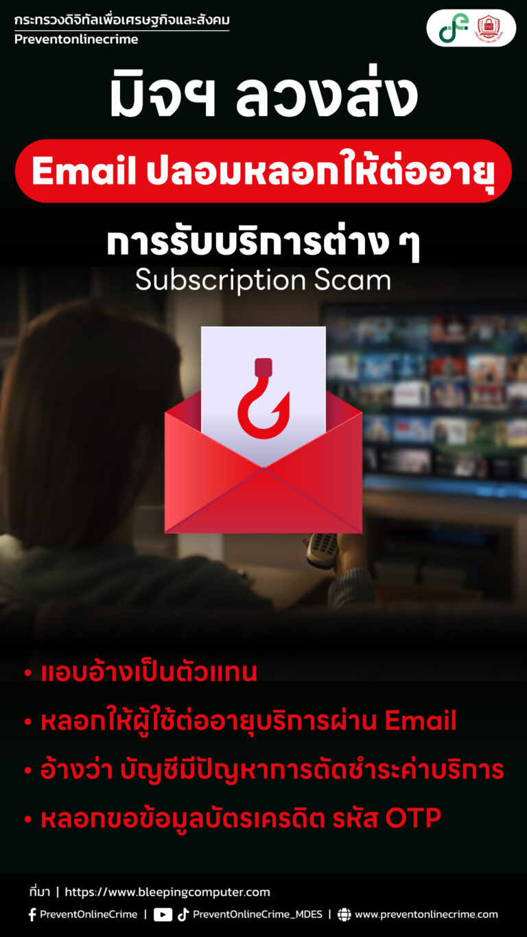 Subscription Scam / แอปปลอมสมัครบริการ